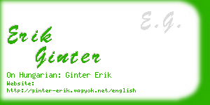 erik ginter business card